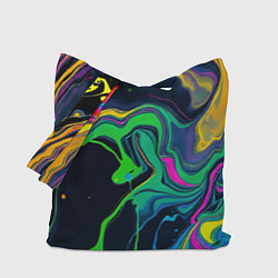 Сумка-шопер Разводы и переливы разноцветной краски, цвет: 3D-принт