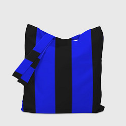 Сумка-шопер Color blue black stripes, цвет: 3D-принт