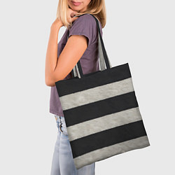 Сумка-шопер Текстурные черно-белые полосы, цвет: 3D-принт — фото 2