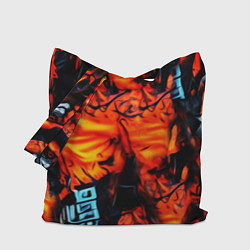 Сумка-шопер Абстрактная текстура рыжего пламени, цвет: 3D-принт