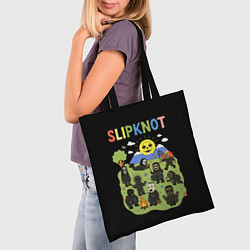 Сумка-шопер Slipknot, мультяшный стиль, цвет: 3D-принт — фото 2