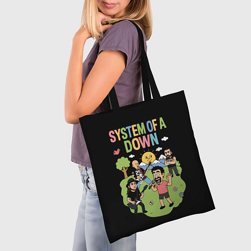 Сумка-шоппер System of a Down мультяшный / 3D-принт – фото 3