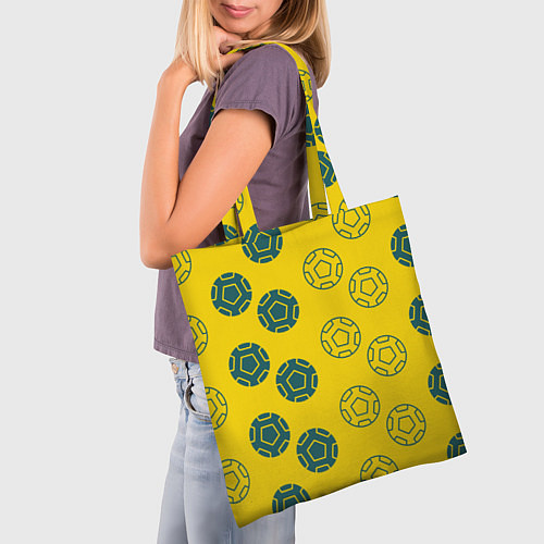 Сумка-шоппер Ряды из спортивных мячей / 3D-принт – фото 3