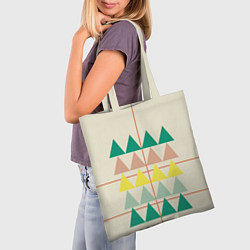 Сумка-шопер Абстрактный лес - треугольники на светлом, цвет: 3D-принт — фото 2