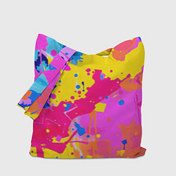 Сумка-шопер Яркие пятна акриловой краски на стене, цвет: 3D-принт