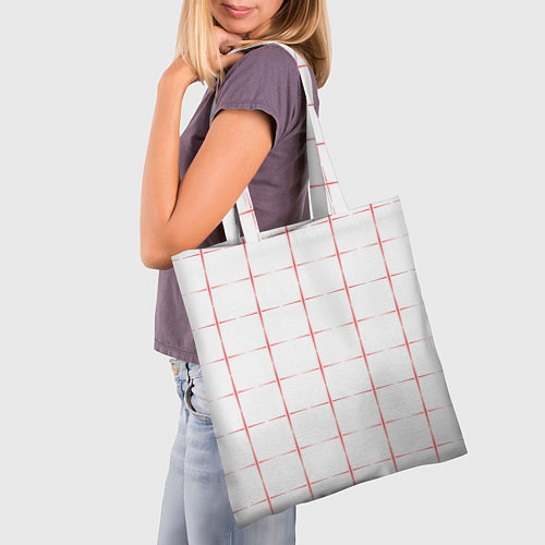 Сумка-шоппер Color white red crosses / 3D-принт – фото 3