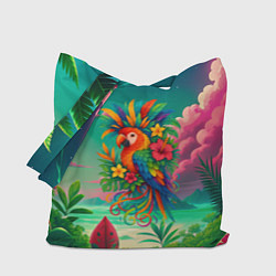 Сумка-шопер Попугай и тропики, цвет: 3D-принт