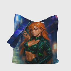 Сумка-шопер Нами киберпанк реализм, цвет: 3D-принт