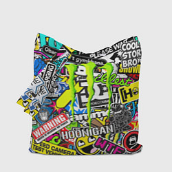 Сумка-шопер Monster energy logo brend, цвет: 3D-принт