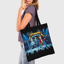 Сумка-шопер Rock group Futurama - ai art fantasy, цвет: 3D-принт — фото 2