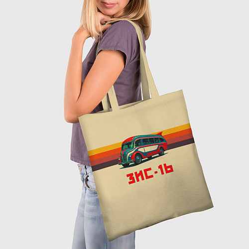 Сумка-шоппер Ретро автобус ЗИС-16 поп-арт / 3D-принт – фото 3
