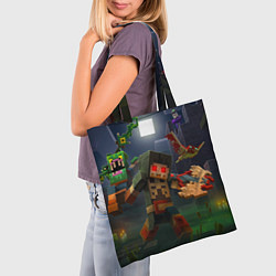 Сумка-шопер Майнкрафт - темная ночь, цвет: 3D-принт — фото 2
