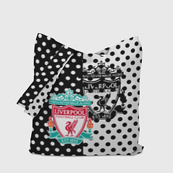 Сумка-шопер Liverpool черно белые точки, цвет: 3D-принт