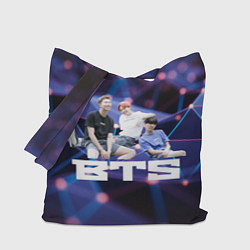 Сумка-шопер BTS фиолетовый полигон, цвет: 3D-принт