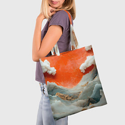 Сумка-шопер Японский пейзаж абстракция, цвет: 3D-принт — фото 2