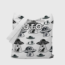Сумка-шопер UFO и котики, цвет: 3D-принт