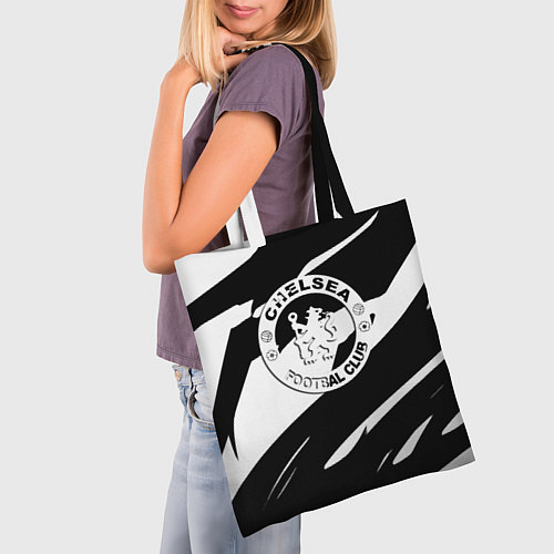 Сумка-шоппер Челси геометрия полсоы / 3D-принт – фото 3
