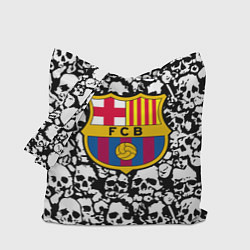 Сумка-шопер Barcelona черно белые черепа, цвет: 3D-принт