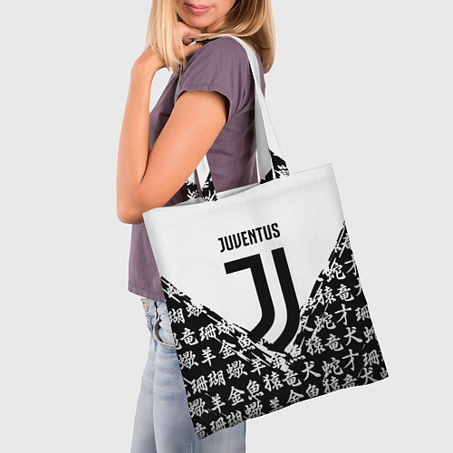 Сумка-шоппер Juventus символы китайские / 3D-принт – фото 3