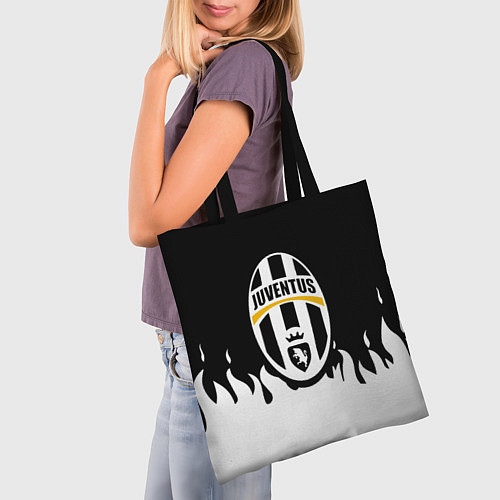 Сумка-шоппер Juventus белый огонь / 3D-принт – фото 3