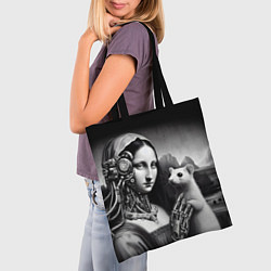 Сумка-шопер Cecilia Gallerani - the lady with the ermine cyber, цвет: 3D-принт — фото 2