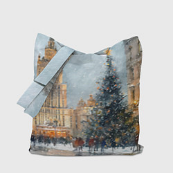 Сумка-шопер Новогодняя Москва, цвет: 3D-принт