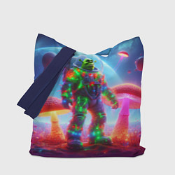 Сумка-шопер Неоновый космонавт Шрек на планете гигантских мухо, цвет: 3D-принт