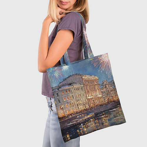 Сумка-шоппер Новогодний салют в Питере / 3D-принт – фото 3