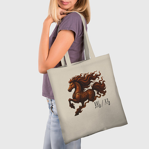 Сумка-шоппер Конь врывается в новый год / 3D-принт – фото 3