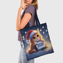 Сумка-шопер Кот который ждет новый год, цвет: 3D-принт — фото 2