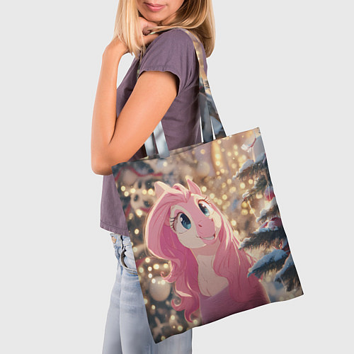 Сумка-шоппер Удивленная лошадка - Новый год / 3D-принт – фото 3