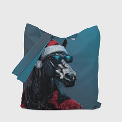 Сумка-шопер Лошадь в новогоднем стиле, цвет: 3D-принт