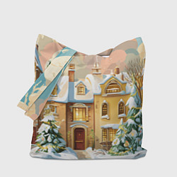 Сумка-шопер Новогодний город, цвет: 3D-принт