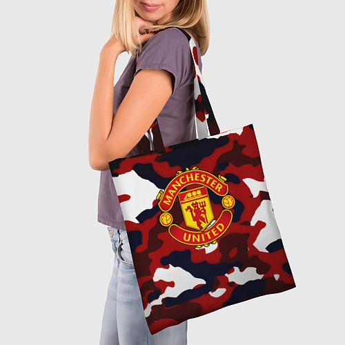Сумка-шоппер Манчестер Юнайтед камуфляж / 3D-принт – фото 3