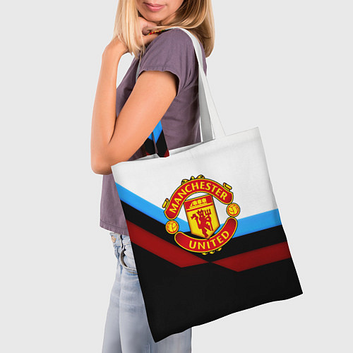 Сумка-шоппер Манчестер Юнайтед геометрия спорт / 3D-принт – фото 3