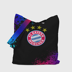 Сумка-шопер Бавария Мюнхен краски неон градиент, цвет: 3D-принт