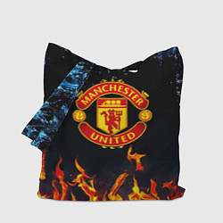 Сумка-шопер Манчестер Юнайтед лёд и огонь, цвет: 3D-принт