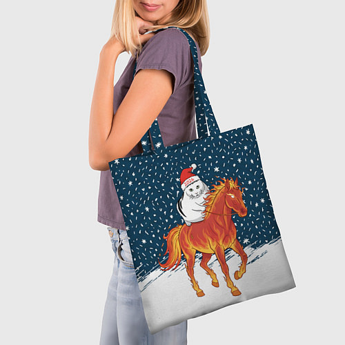 Сумка-шоппер Кот Бендер и огненный конь - 2026 / 3D-принт – фото 3