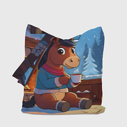 Сумка-шопер Лошадка у камина, цвет: 3D-принт