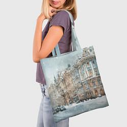 Сумка-шопер Снежный день в Санкт-Петербурге, цвет: 3D-принт — фото 2