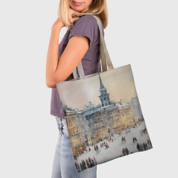 Сумка-шопер Снежный зимний Питер, цвет: 3D-принт — фото 2