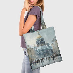 Сумка-шопер Санкт-Петербург зимний пейзаж, цвет: 3D-принт — фото 2