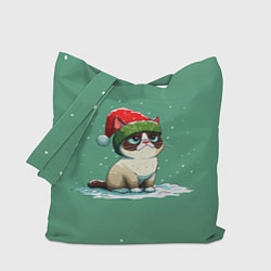 Сумка-шоппер Новогодний мем котик