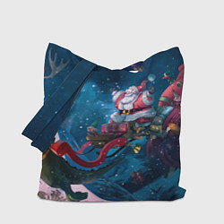 Сумка-шопер Санта с динозавром, цвет: 3D-принт