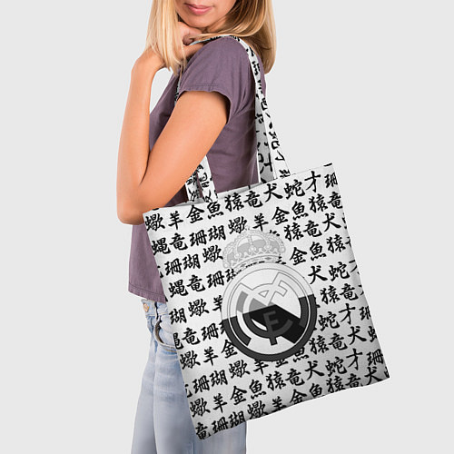 Сумка-шоппер Реал Мадрид япония символы / 3D-принт – фото 3