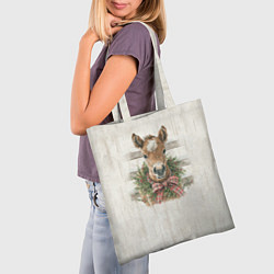 Сумка-шопер Жеребёнок и новый год, цвет: 3D-принт — фото 2