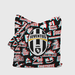Сумка-шопер Ювентус x фортнайт глитч, цвет: 3D-принт