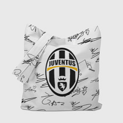 Сумка-шопер Ювентус автографы текстура, цвет: 3D-принт