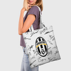 Сумка-шопер Ювентус автографы текстура, цвет: 3D-принт — фото 2