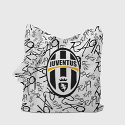 Сумка-шопер Ювентус надписи текстура, цвет: 3D-принт